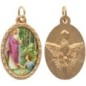 Médaille ovale métal doré, rebord torsadé, résine. H : 2,5 cm. Différents Saints disponibles.