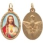 Médaille ovale métal doré, rebord torsadé, résine. H : 2,5 cm. Différents Saints disponibles.