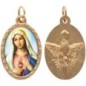 Médaille ovale métal doré, rebord torsadé, résine. H : 2,5 cm. Différents Saints disponibles.