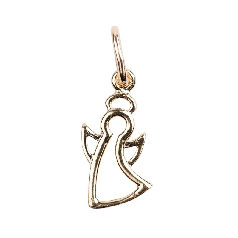 Pendentif évidé de l’ange en plaqué or – H. 1,5 cm. Livré en boîte.