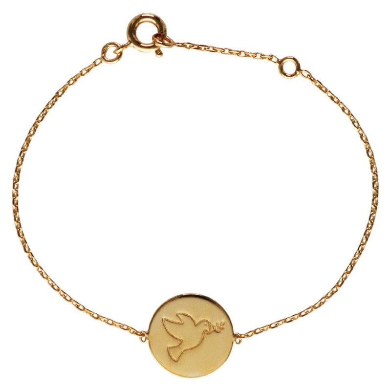 Bracelet pour enfant en plaqué or, médaille avec l'esprit Saint