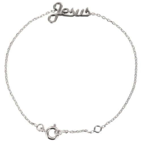 Bracelet enfant en argent 925 °/°° (1.3 g) avec inscription Jésus