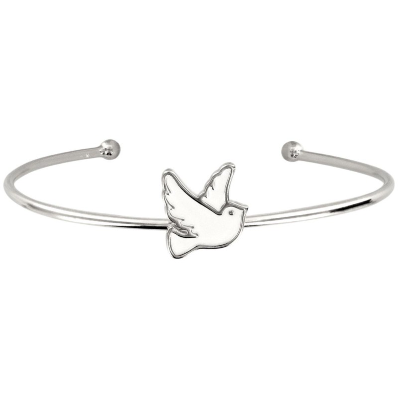 Bracelet jonc avec colombe pour enfant argent 925 °/°° (2.70 g)