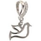 Pendentif colombe avec pierres OZ en argent 925 °/°° (0.90 g) H. 1 cm