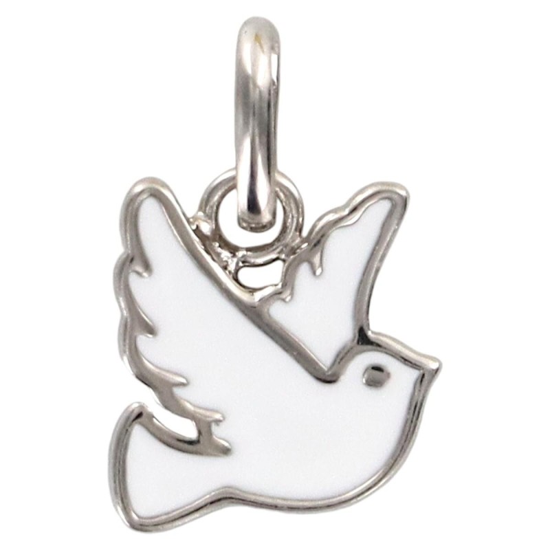 Pendentif colombe en argent 925 °/°° (0.97g) H. 1.4 cm. Livré en boite