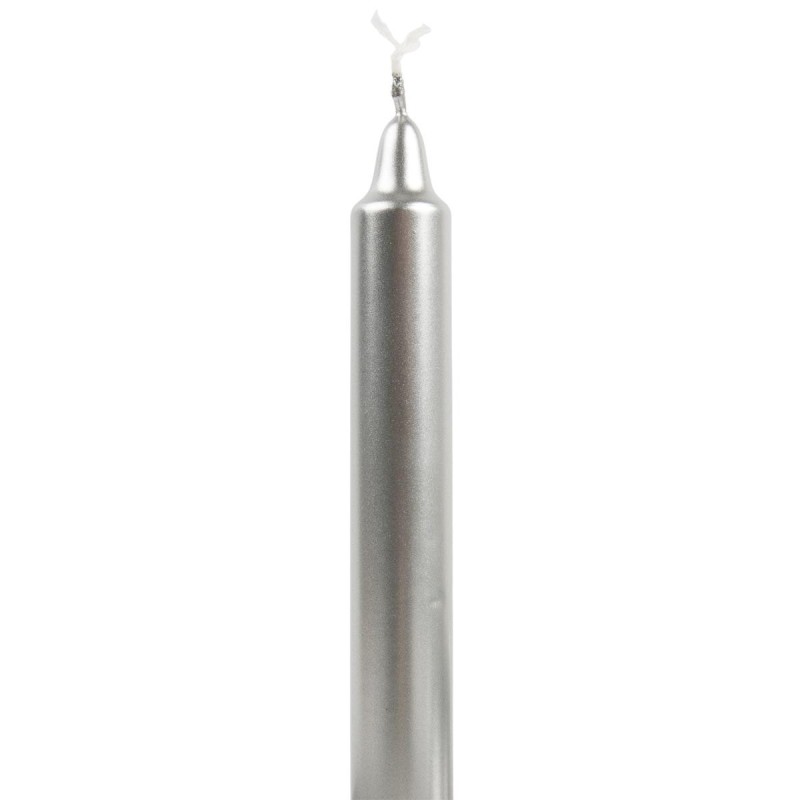 Bougie teintée dans la masse ou surface, or et argent, H- 22 cm, diamètre 1,9 cm, A l'unité