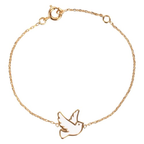 Bracelet en plaqué or avec colombe
