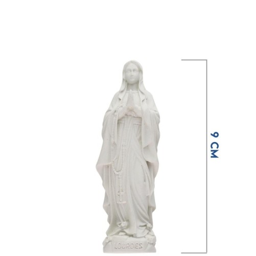 Statue fluorescente en résine de Notre Dame de Lourdes. Hauteur 9 cm.