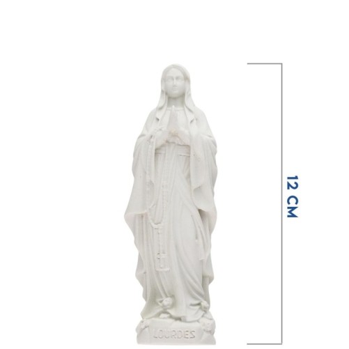 Statue fluorescente en résine de Notre Dame de Lourdes. Hauteur 12 cm.