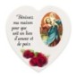 Magnet en bois avec prière forme coeur H 5 cm. Disponible avec différents Saints.