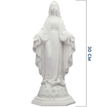 Statue fluorescente en résine de la Vierge Miraculeuse. Existes en différentes tailles.