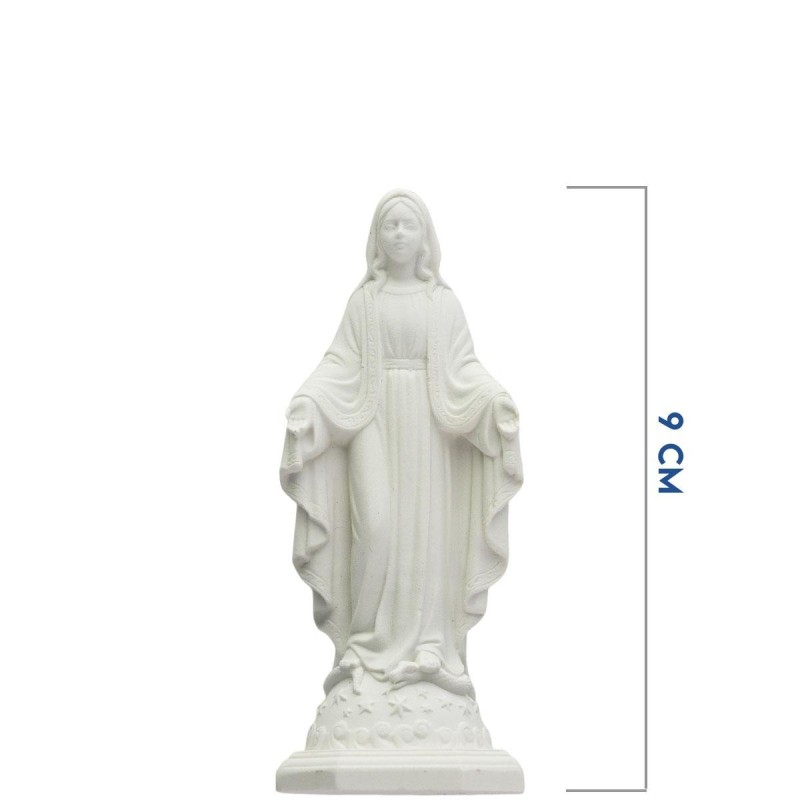 Statue fluorescente en résine de la Vierge Miraculeuse. Existes en différentes tailles.