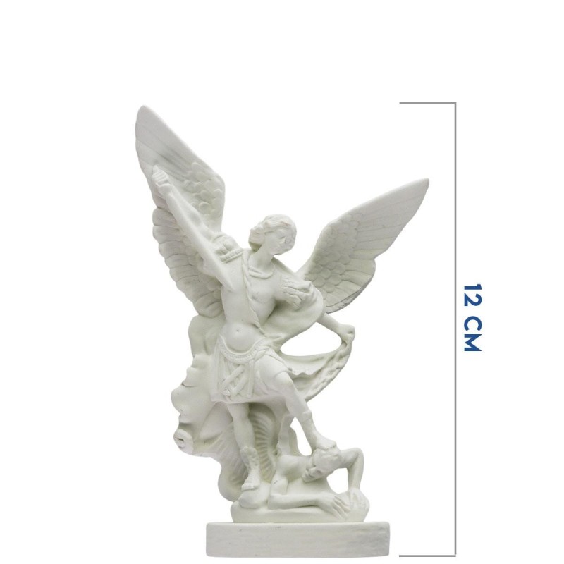 Statue fluorescente en résine de Saint Michel. Hauteur 12 cm.