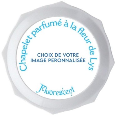 Chapelet grains ronds fluo  à 6 mm- sur chaine de couleur argenté longueur jusqu'au coeur 33 cm- Différents parfums-