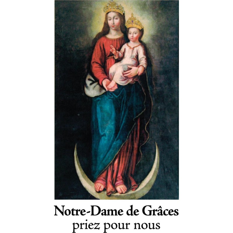 Autocollant Transparent classique de saint avec prière H. 10.5 x 6.5 cm pour bougie de neuvaine.
