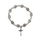 Bracelet dizainier couleur argentée, médaille de saint Benoit Ø 7 mm, avec croix.