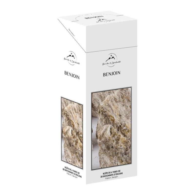 Boite de 6 tubes de 20 batonnets d´encens, parfume aux huiles essentielles.
