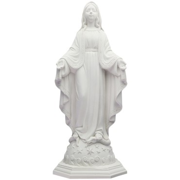 Statue fluorescente en résine de la Vierge Miraculeuse. Existes en différentes tailles.
