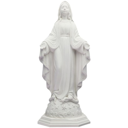 Statue fluorescente en résine de la Vierge Miraculeuse. Existes en différentes tailles.