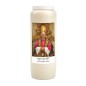 Bougie de neuvaine durée 9 jours 100% végétal avec autocollant et prière, H. 18 cm Ø 6,5 cm. Pape Léon XIV avec l'Esprit Saint