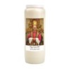 Bougie de neuvaine durée 9 jours 100% végétal avec autocollant et prière, H. 18 cm Ø 6,5 cm. Pape Léon XIV avec l'Esprit Saint