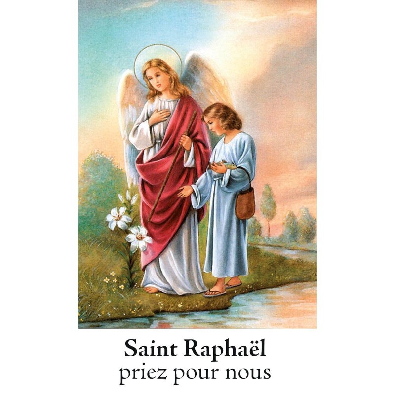 Autocollant Transparent classique de saint avec prière H. 10.5 x 6.5 cm pour bougie de neuvaine.