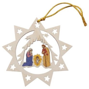 Nativité a suspendre en bois, différentes formes.