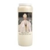 Bougie de neuvaine durée 9 jours 100% végétal avec autocollant et prière, H.18 cm Ø 6,5 cm. Pape Léon XIV en blanc