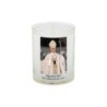Veilleuse blanche avec autocollant de saint 20/24, H. 6,5 cm, Ø 5 cm (VO 5) Pape Léon XIV en blanc.