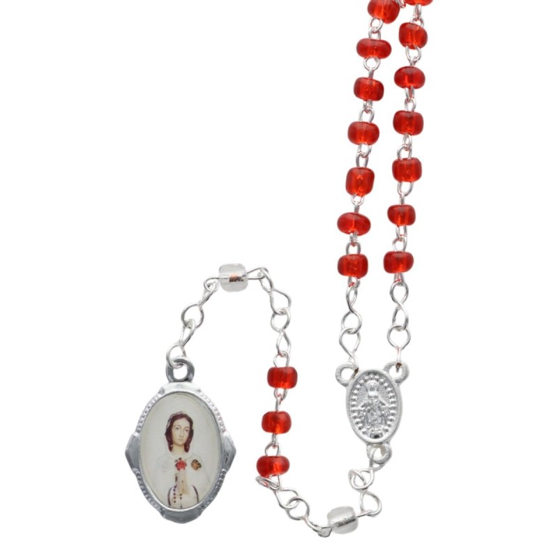 Chapelet de dévotion de Notre Dame des Larmes avec notice explicative, livre en sachet individuel