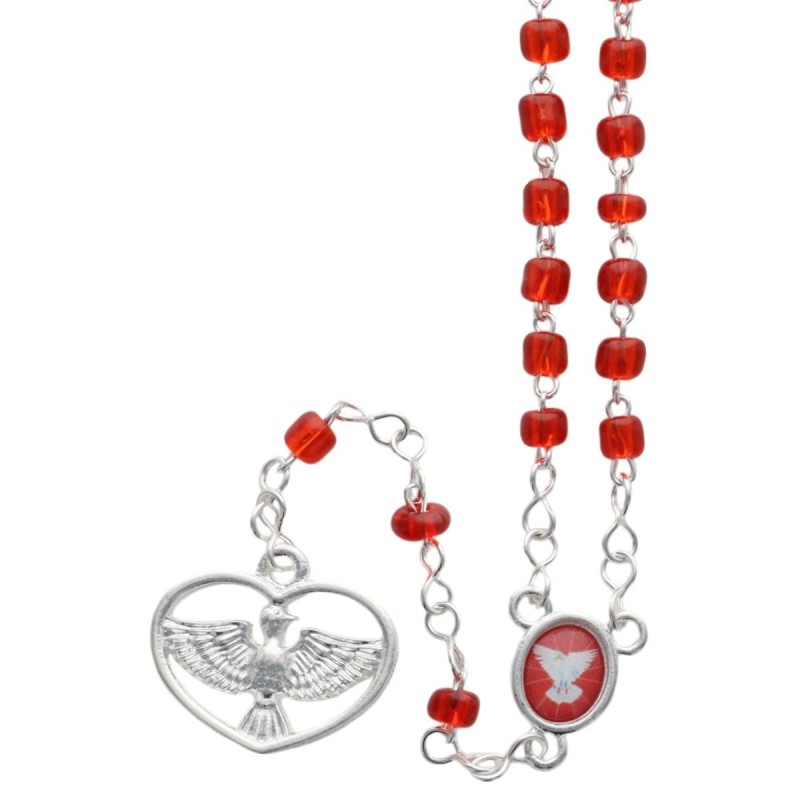 Chapelet de dévotion de l'Esprit Saint avec notice explicative, livre en sachet individuel