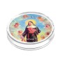 Chapelet sur chaine, grains rond en bois de rose Ø 8 mm et Croix avec Christ. Livré en boite.