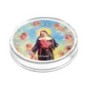 Chapelet sur chaine, grains rond en bois de rose Ø 8 mm et Croix avec Christ. Livré en boite.