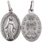 Médaille métal vieil argent H. 1.9 cm de la Vierge Miraculeuse inscription en Français..