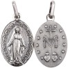 Médaille métal vieil argent H. 1.9 cm de la Vierge Miraculeuse inscription en Français..