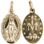 Médaille métal couleur dorée H. 1.9 cm de la Vierge Miraculeuse inscription en Français.