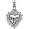Pendentif de l EX VOTO en laiton de couleur argentée et contour avec pierres OZ H. 1.8 cm.