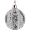 Medaille moulee ou frappee en metal couleur argentee Ø 1.8 cm. Plusieurs saints.