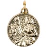 Médaille moulée en métal couleur dorée Ø 1.8 cm. Plusieurs saints.