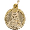 Médaille moulée en métal couleur dorée Ø 1.8 cm. Plusieurs saints.