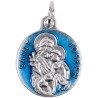 Médaille métal couleur argentée, emmaillé bleu ou rouge Ø 1,8 cm de différents saints. Couleurs différentes selon arrivage..