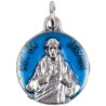 Médaille métal couleur argentée, emmaillé bleu ou rouge Ø 1,8 cm de différents saints. Couleurs différentes selon arrivage..