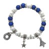 Bracelet de l Avent avec breloque sur élastique, grains irisé Ø 8 mm avec strass. Livre en boite.  Différentes couleurs