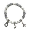 Bracelet de l Avent avec breloque sur élastique, grains irisé Ø 8 mm avec strass. Livre en boite.  Différentes couleurs