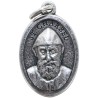 Médaille en métal couleur argentée forme ovale H. 2,2 cm. Plusieurs saints.