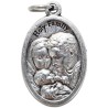 Médaille en métal couleur argentée forme ovale H. 2,2 cm. Plusieurs saints.