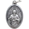 Médaille en métal couleur argentée forme ovale H. 2,2 cm. Plusieurs saints.