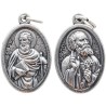 Médaille en métal couleur argentée forme ovale H. 2,2 cm. Plusieurs saints.