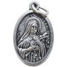 Médaille en métal couleur argentée forme ovale H. 2,2 cm. Plusieurs saints.
