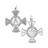 Croix de sauvegarde en métal couleur argentée de l´enfant Jésus de Prague. Plusieurs tailles..